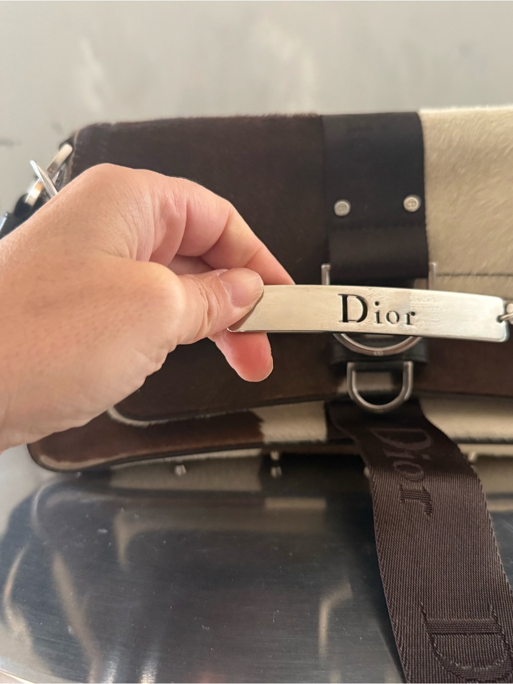 Dior pony hair bag